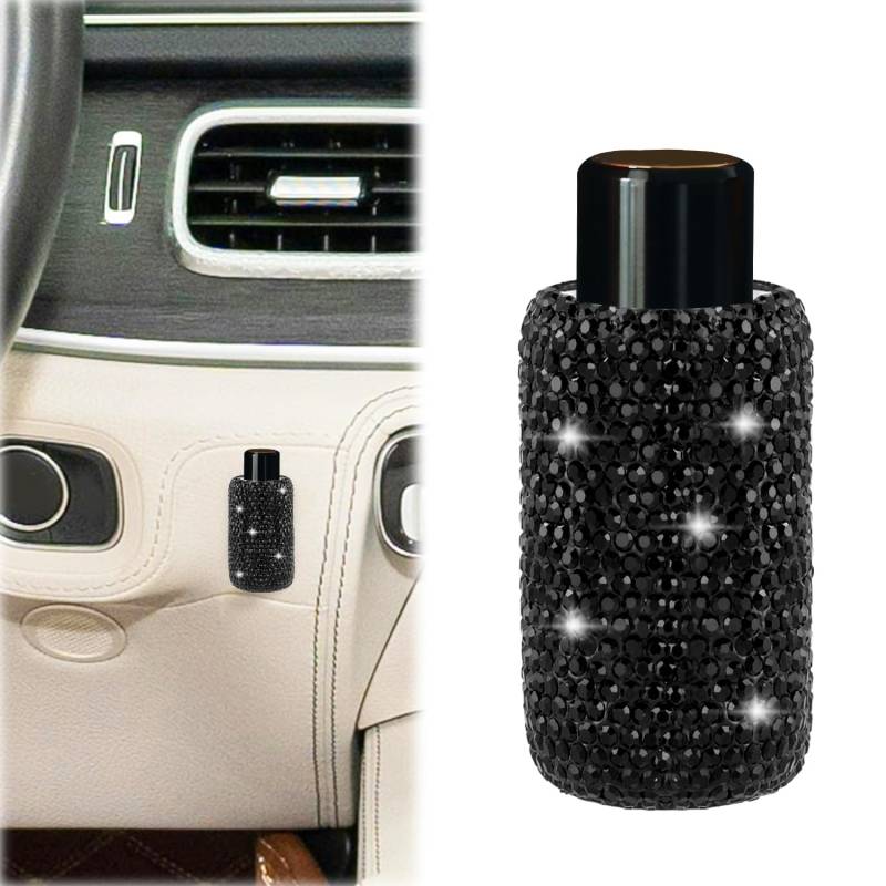 PEUTIER 2st Chapstick Halter fürs Auto, Glitzernd Lippenbalsam Halter fürs Auto Isolierter Chapstick Holder Strass Auto Innenausstattung für Frauen und Männer Die Meisten Fahrzeuge (Schwarz) von PEUTIER