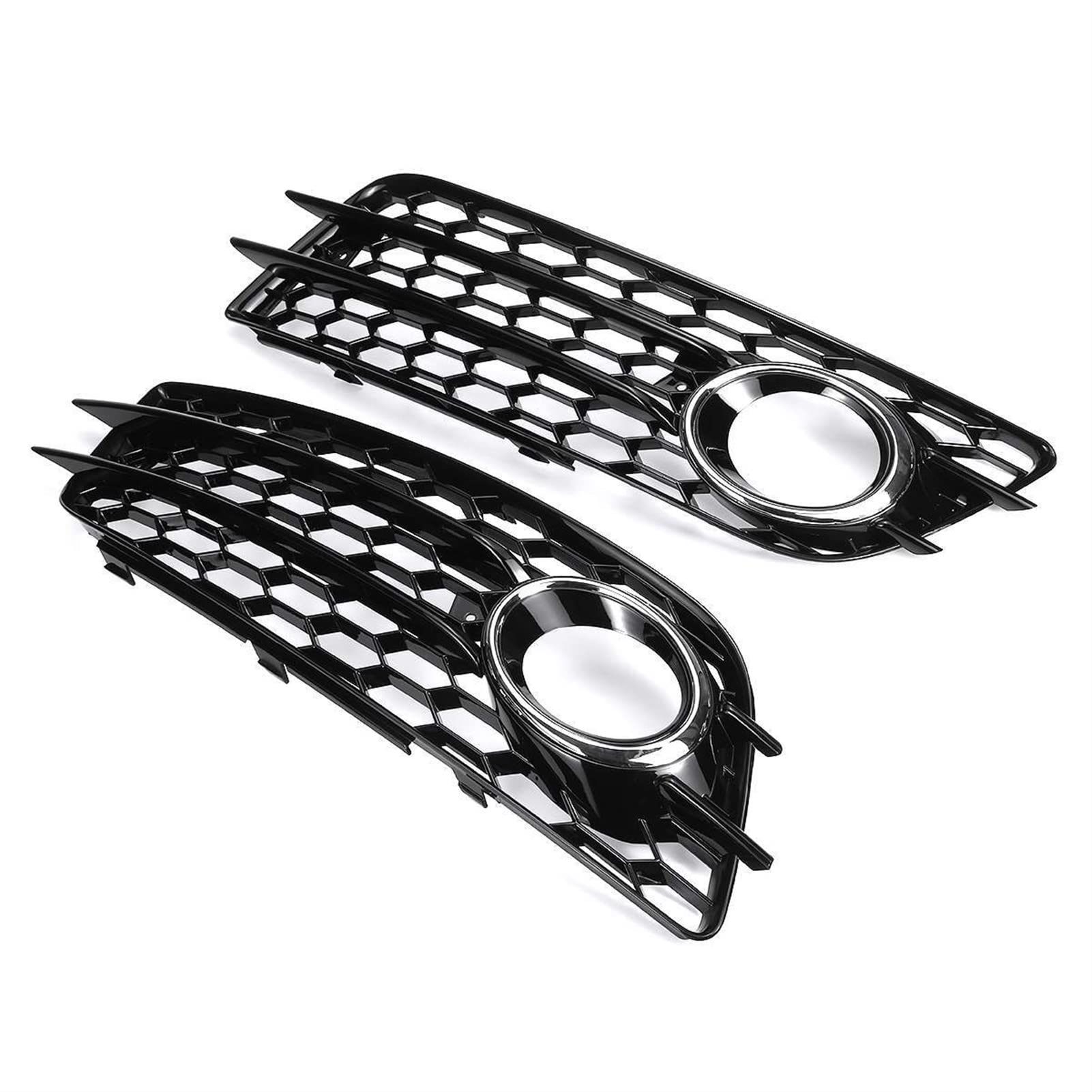 PEXORT 2PCS Auto Front Nebel Licht Kühlergrill Abdeckung Waben Nebel Lampe Grill, for Audi, for A4 B8 for, for S4 Stoßstange 2008-2012 8K0807681C 8K0807682C Nebelscheinwerfer-Grillabdeckung(Black) von PEXORT