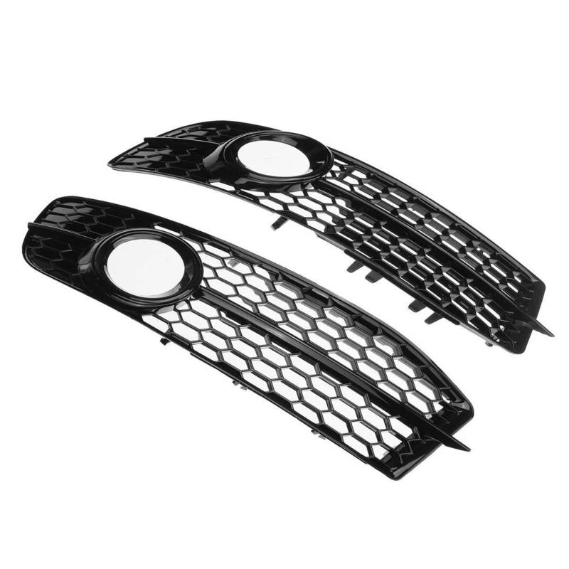 PEXORT 2X Auto Frontstoßstange Nebelscheinwerfer Lampe Kühlergrill Grillabdeckung Honeycomb HEX, for Audi, for A6 C6 for, 2008-2011 4F0807681Q01C 4F0807681Q02C Nebelscheinwerfer-Grillabdeckung(Black) von PEXORT