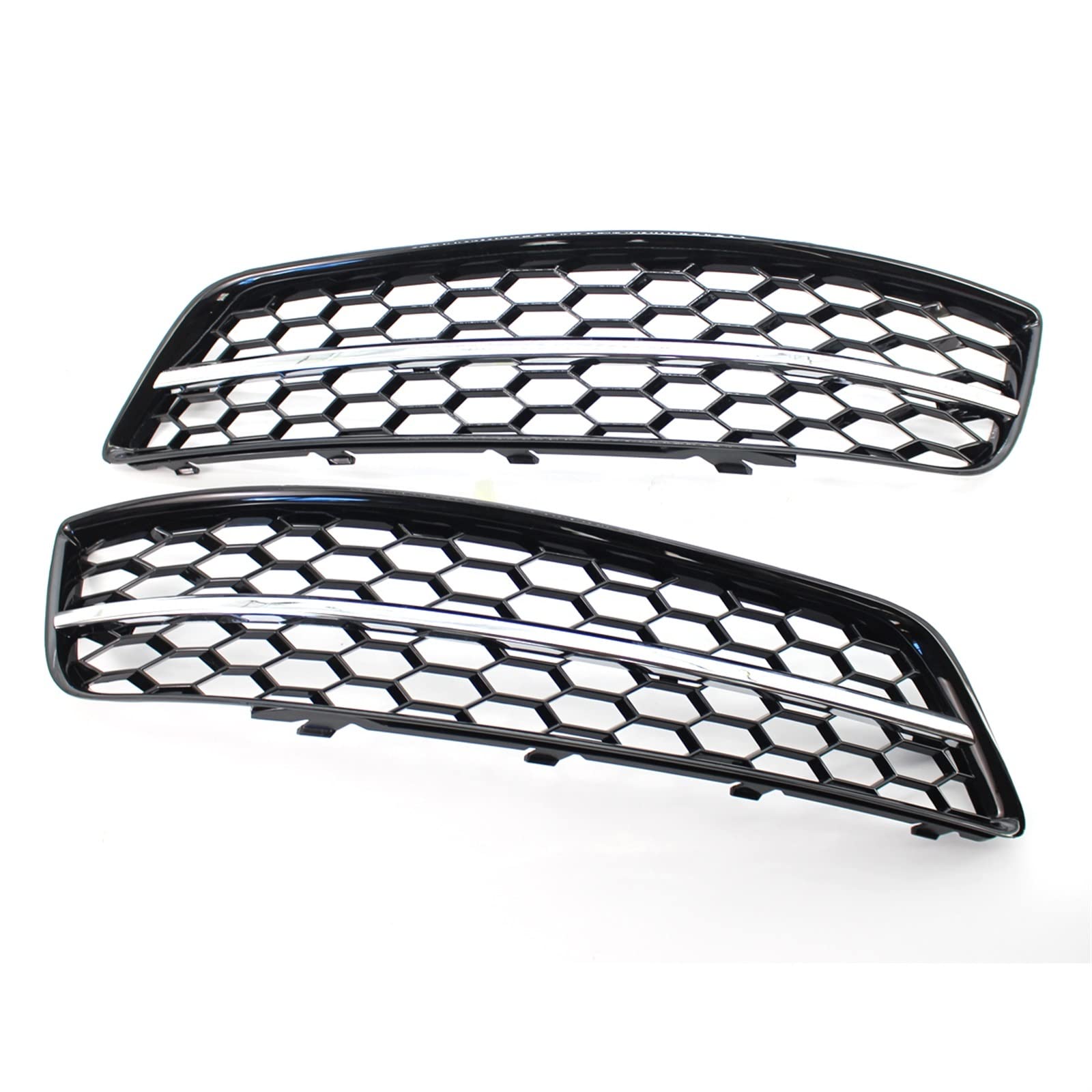 PEXORT 2X Auto Honeycomb Mesh Stoßstange Nebelscheinwerfer Lampenabdeckung Honeycomb Grill Grille Abdeckung, for Audi, for A3 8P 2009-2013 8P0807682D 8P0807681D Nebelscheinwerfer-Grillabdeckung(Chrome von PEXORT