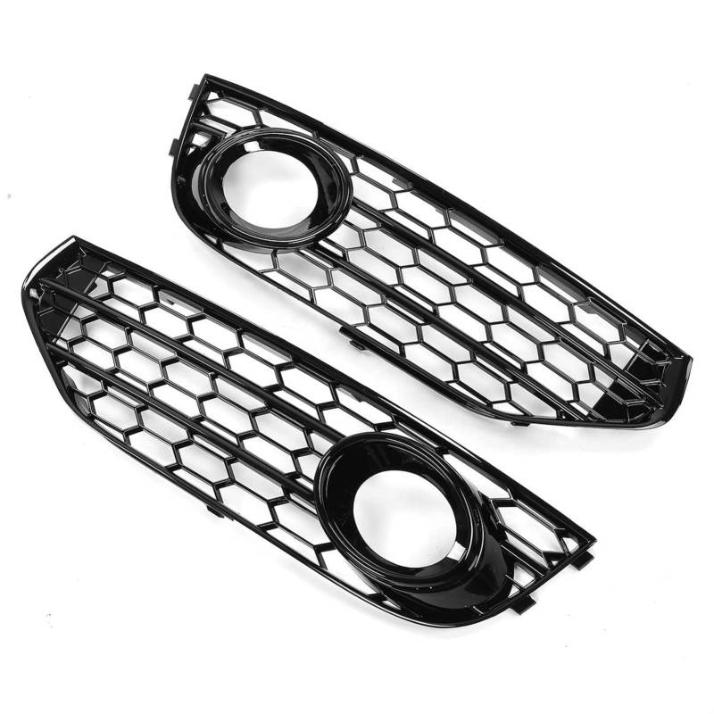 PEXORT 2X Auto-Nebelscheinwerfer-Grill, Gitterabdeckung, Waben-Sechskant, for Audi, for A4 B8 B85, for ALLROAD, 2009–2015 8K0807681J01C 8K0807682J01C Nebelscheinwerfer-Grillabdeckung(Black) von PEXORT