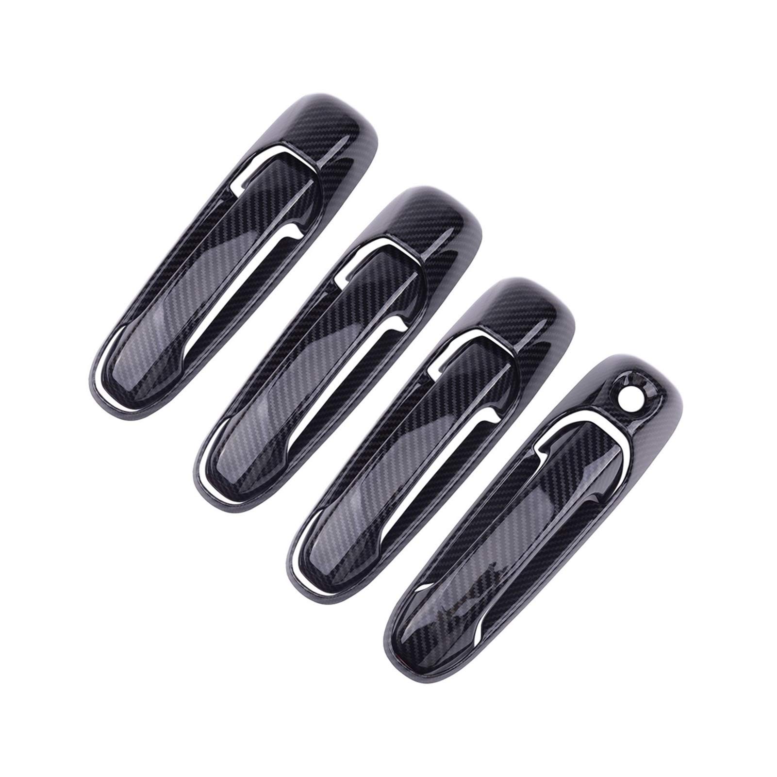 PEXORT ABS 4set/8pcs Carbon Fiber Texture Autotürgriffabdeckung, for Jeep, Grand Cherokee WJ, for Smart, KH & PSG KH 1999 2000-2002 2003 2004 Außentürgriffabdeckung von PEXORT