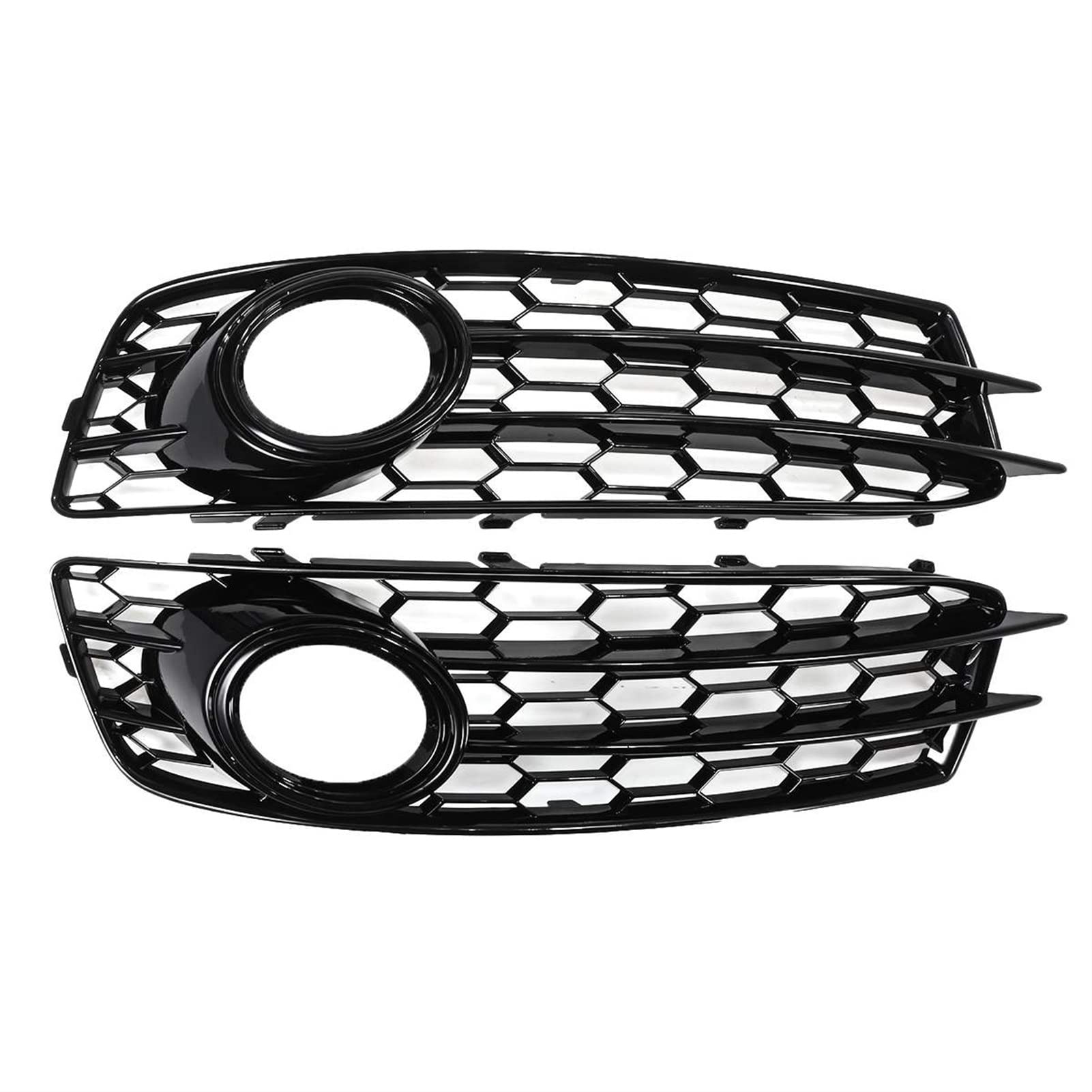 PEXORT Chrom Schwarz 2X Auto Nebelscheinwerfer Lampenabdeckung Honeycomb Frontgrill Grill, for Audi, for A3 8P for, 2009-2012 8P0807682 8P0807681 Nebelscheinwerfer-Grillabdeckung(Black) von PEXORT