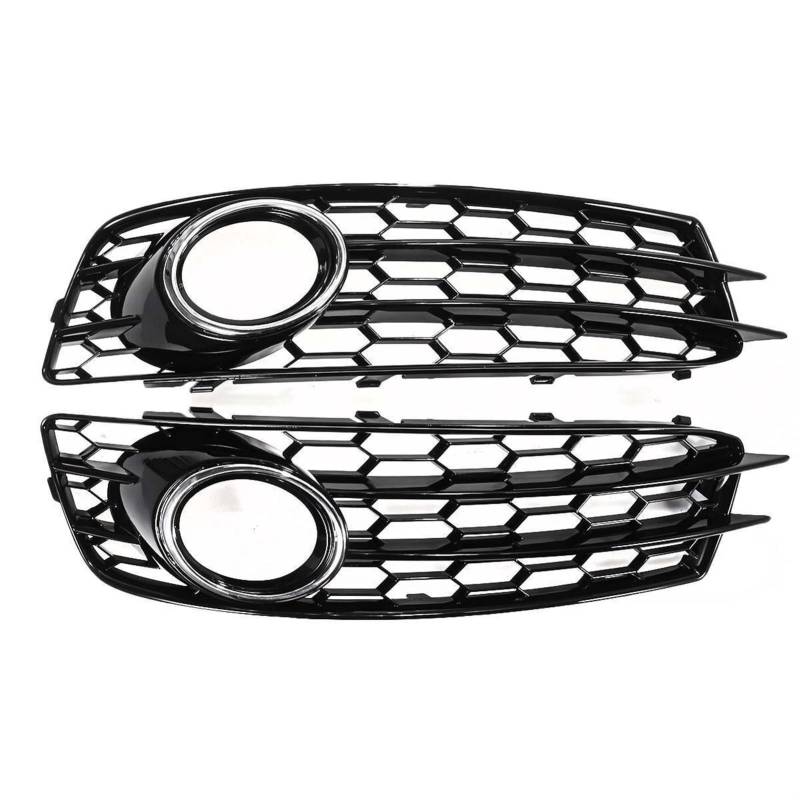 PEXORT Chrom Schwarz 2X Auto Nebelscheinwerfer Lampenabdeckung Honeycomb Frontgrill Grill, for Audi, for A3 8P for, 2009-2012 8P0807682 8P0807681 Nebelscheinwerfer-Grillabdeckung(Silver) von PEXORT