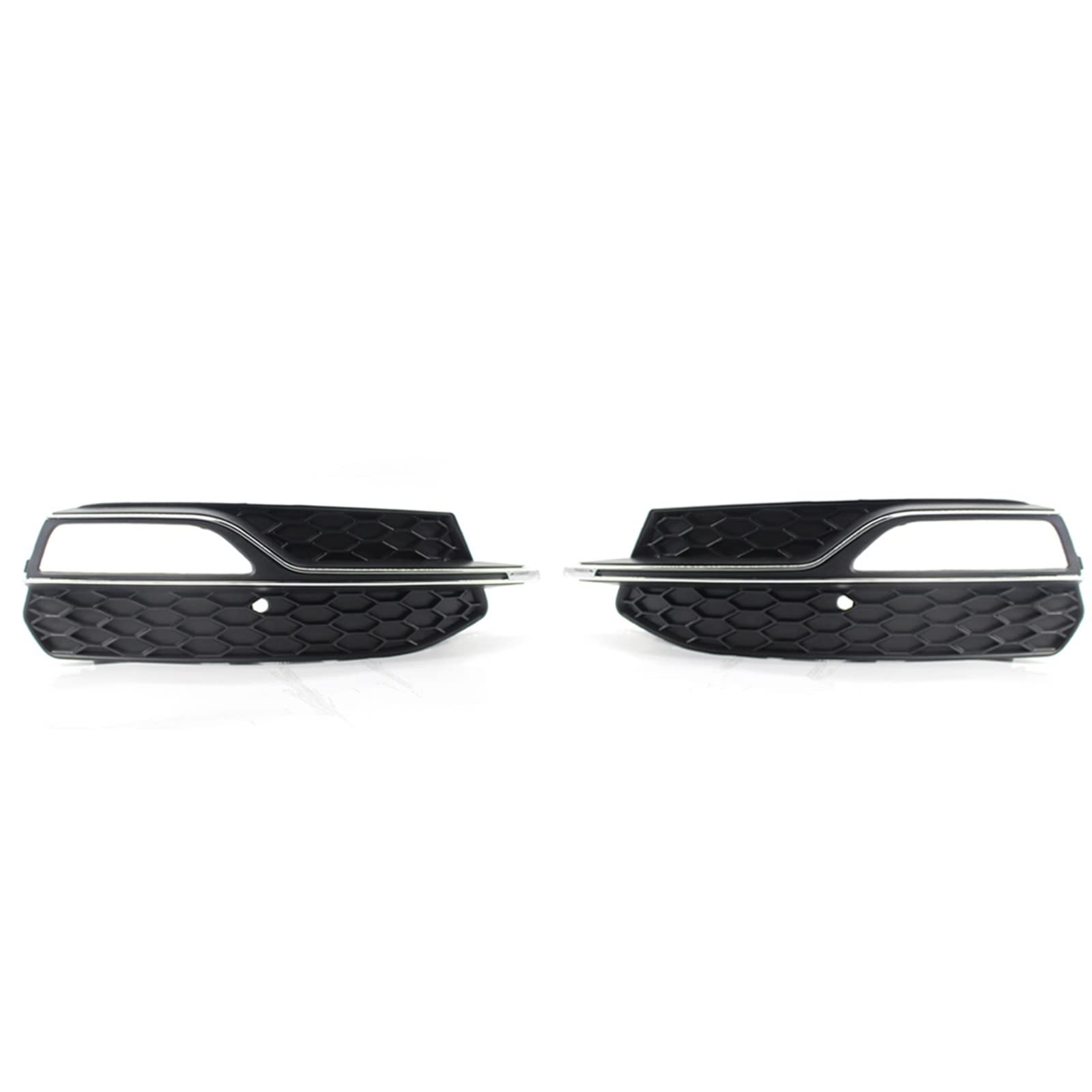 PEXORT Ein Paar Auto links rechts vorne Stoßstange Nebelscheinwerfer Kühlergrill Grillabdeckung, for Audi, for A3, for S3 2014 2015 2016 2017 8V3807681 8V3807682 Nebelscheinwerfer-Grillabdeckung(Black von PEXORT