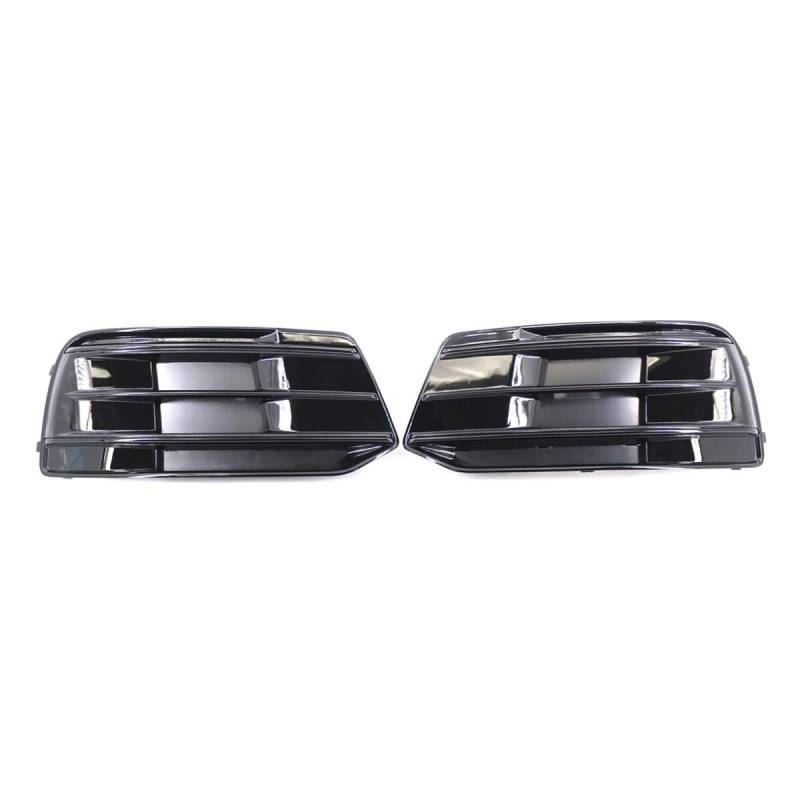 PEXORT Links Rechts Seite Auto Nebelscheinwerfer Abdeckung Grille Grill Blende, for Audi, for Q5 2018 2019 2020 80A807679D 80A807680D ABS Glanz Schwarz Nebelscheinwerfer-Grillabdeckung(1 Pair) von PEXORT