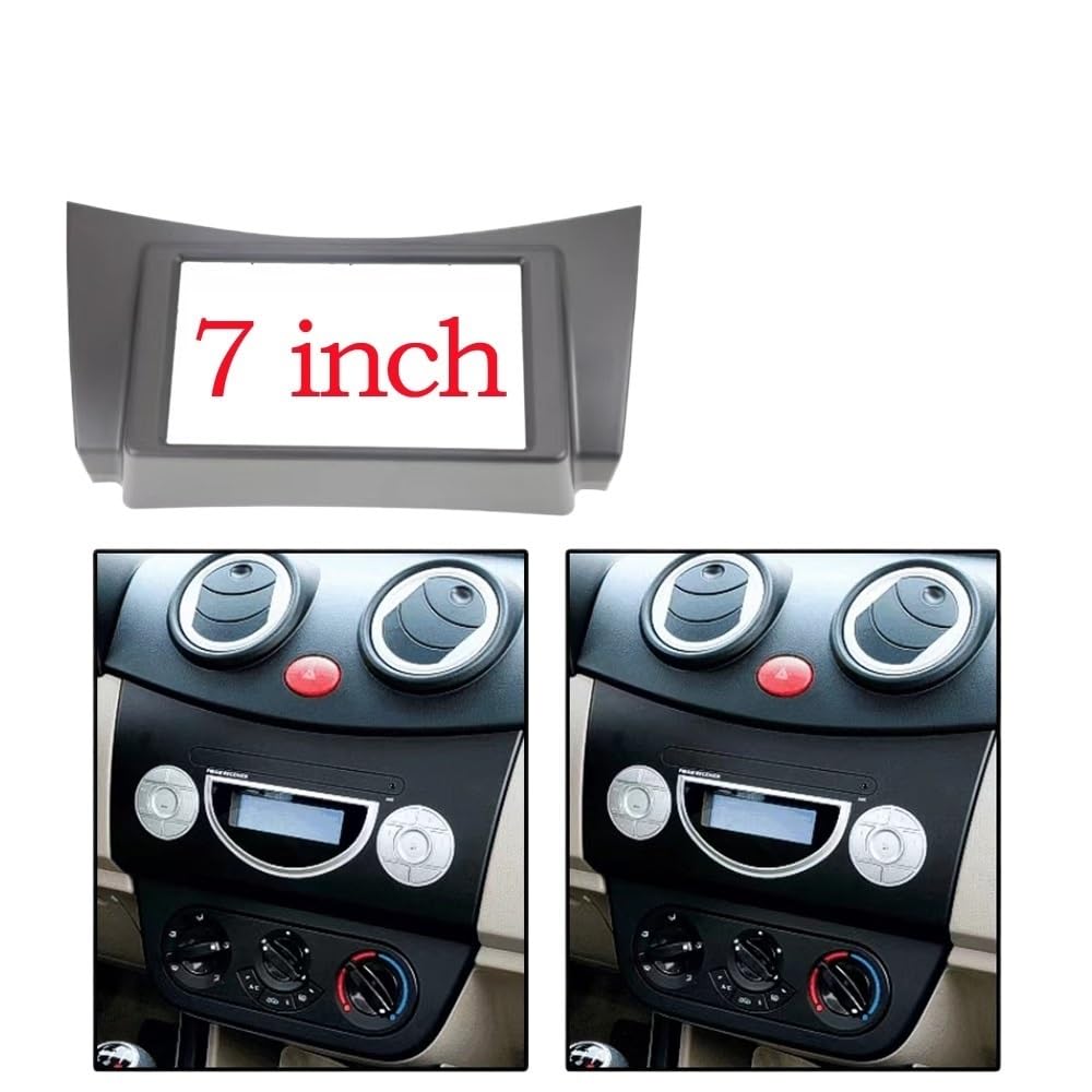 Car Radio Faceplate Frame/Passend for Lifan 320 2005-2014 Auto 2Din Audio Panel Modifikation Panel DVD Navigation Panel Rahmen Auto Blenden Stereo Radio Panel Car Radio Frame(GREY) von PGAEVG