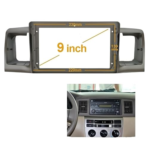 Car Radio Faceplate Frame 1/2Din Auto-DVD-Rahmen, Audio-Anbauadapter, Armaturenbrett-Verkleidung, 9 Zoll, passend for Toyota Corolla EX 2007–2012, Doppel-Radio-Player Car Radio Frame von PGAEVG