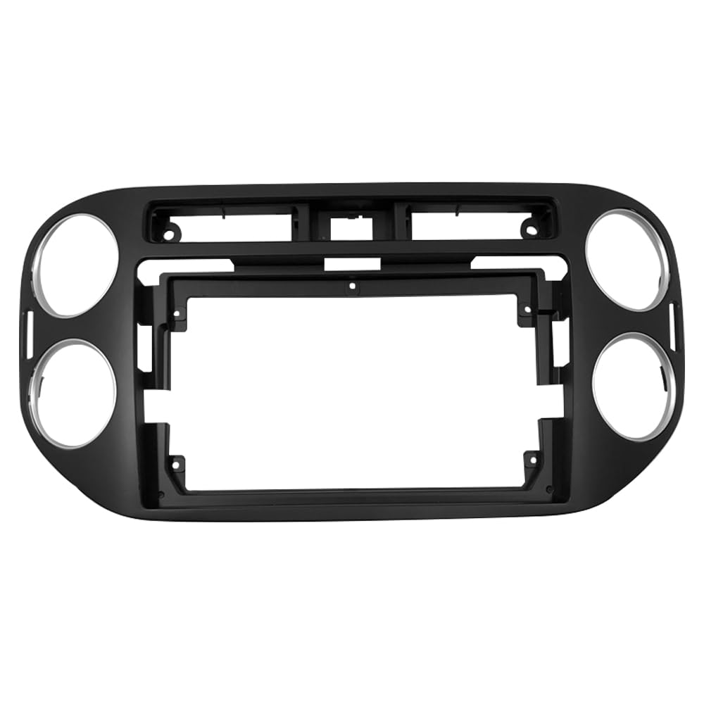 Car Radio Faceplate Frame 1/2Din Auto-DVD-Rahmen, nur Audio-Einbauadapter, Armaturenbrettverkleidung, 9 Zoll, passend for VW Tiguan, dunkelgrau, 2010–17, Doppel-Radio-Player Car Radio Frame(Black,Only von PGAEVG