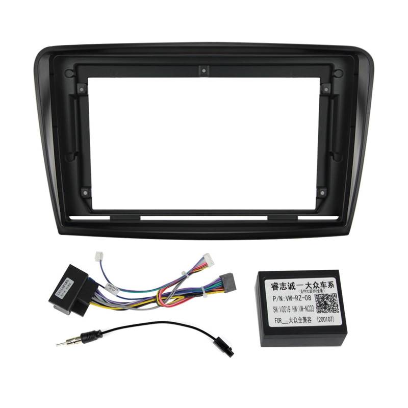 Car Radio Faceplate Frame 10 "Android Stereo Head Unit Auto Radio Rahmen Kit/Fit for Skoda Superb 2008-2015 Power Kabel canbus Box Decoder Dash Panel Fascia Car Radio Frame von PGAEVG