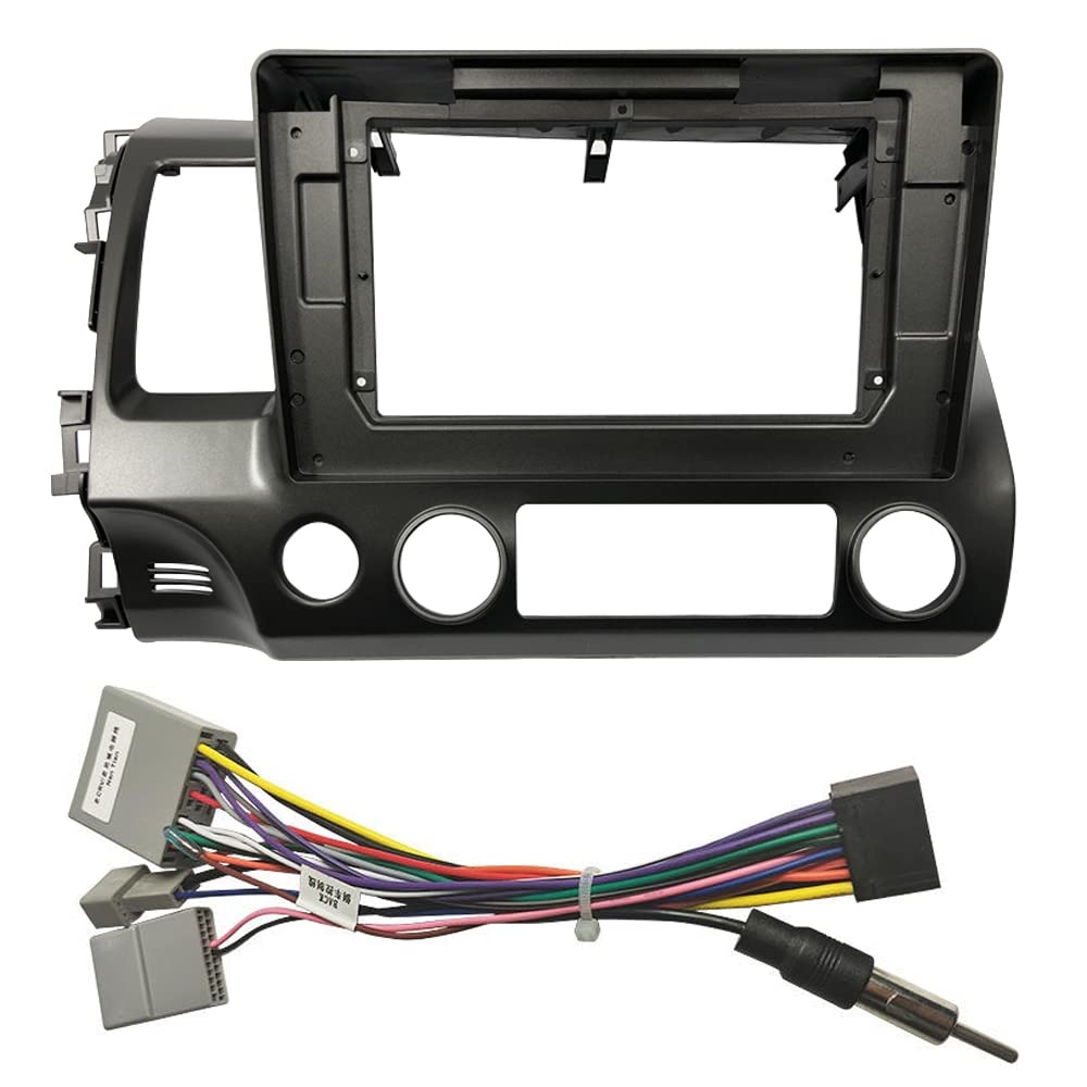 Car Radio Faceplate Frame 10-Zoll-Auto-DVD-Rahmen Audio Dash Trim Kits Facia Panel Radio-Player-Bildschirm 2 Din/Passend for HONDA CIVIC 2006-2011 Links Stereo Car Radio Frame(Set) von PGAEVG