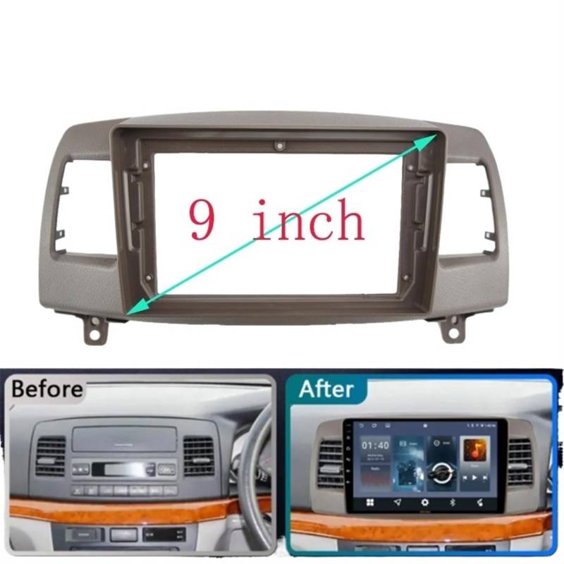 Car Radio Faceplate Frame 2 DIN 9 ZOLL Autorahmen Kit Kabel Canbus Blende Panel/Passend for Toyota Mark II X110 2000-2007 Großer Bildschirm Radio Audio Rahmen Car Radio Frame von PGAEVG