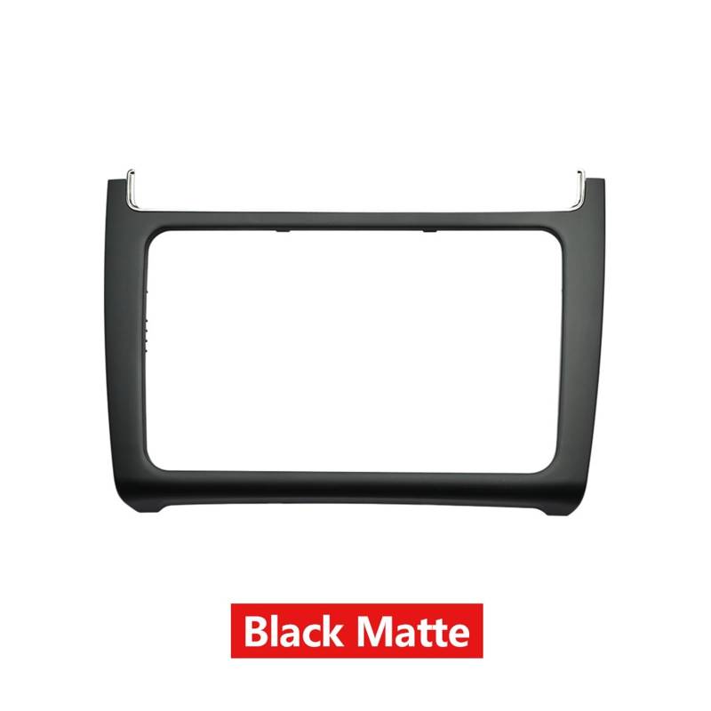 Car Radio Faceplate Frame 2 DIN-Autoradio-Installations-Armaturenbrett-Umrüstrahmen-Kit Audio-Faszienverkleidung Blende Frontplatte/Passend for VW POLO 2014 2015 2016 2017 Car Radio Frame(Matte blac von PGAEVG