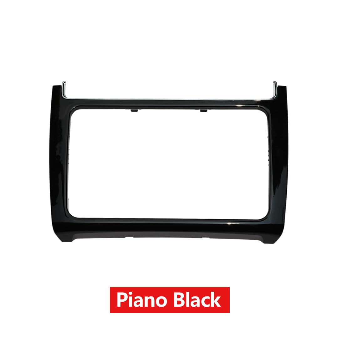 Car Radio Faceplate Frame 2 DIN-Autoradio-Installations-Armaturenbrett-Umrüstrahmen-Kit Audio-Faszienverkleidung Blende Frontplatte/Passend for VW POLO 2014 2015 2016 2017 Car Radio Frame(Piano blac von PGAEVG