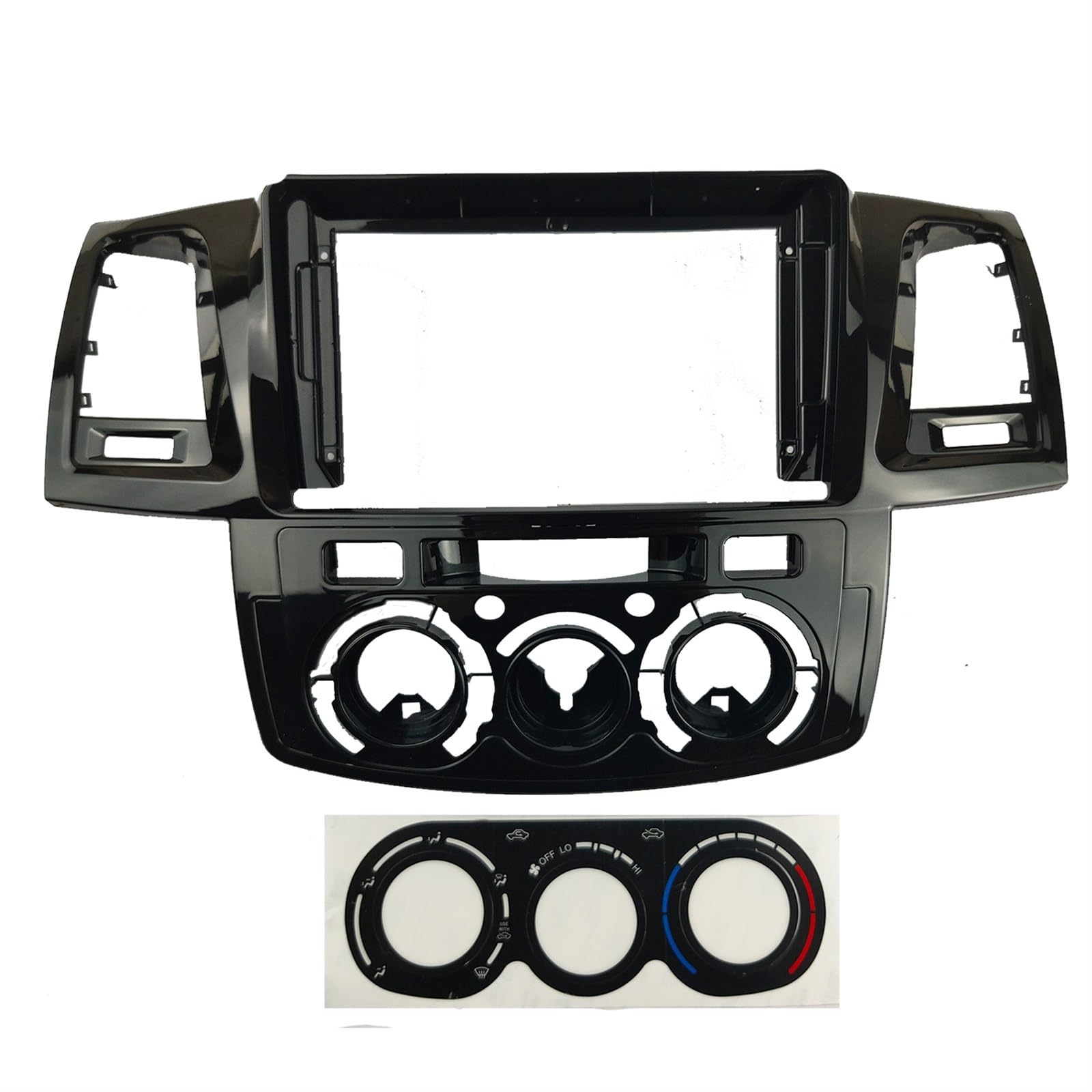 Car Radio Faceplate Frame 2-DIN-Radio-Panel, passend for Toyota Fortuner/Vigo Hilux 2005, 22,9 cm (9 Zoll), manuell, AC-Stereo-GPS-Player, Einbaurahmen, Armaturenbrett-Set, Blende Car Radio Frame von PGAEVG