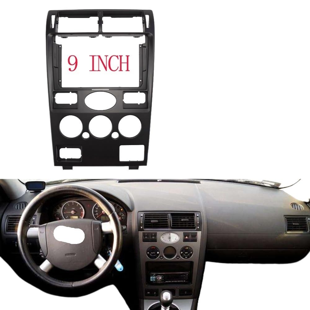 Car Radio Faceplate Frame 2 Din 9 Zoll Auto Audio Rahmen Radio Fascia GPS Navigation Panel/Fit for 2000-2003 FORD MONDEO LIMOUSINE Car Radio Frame von PGAEVG