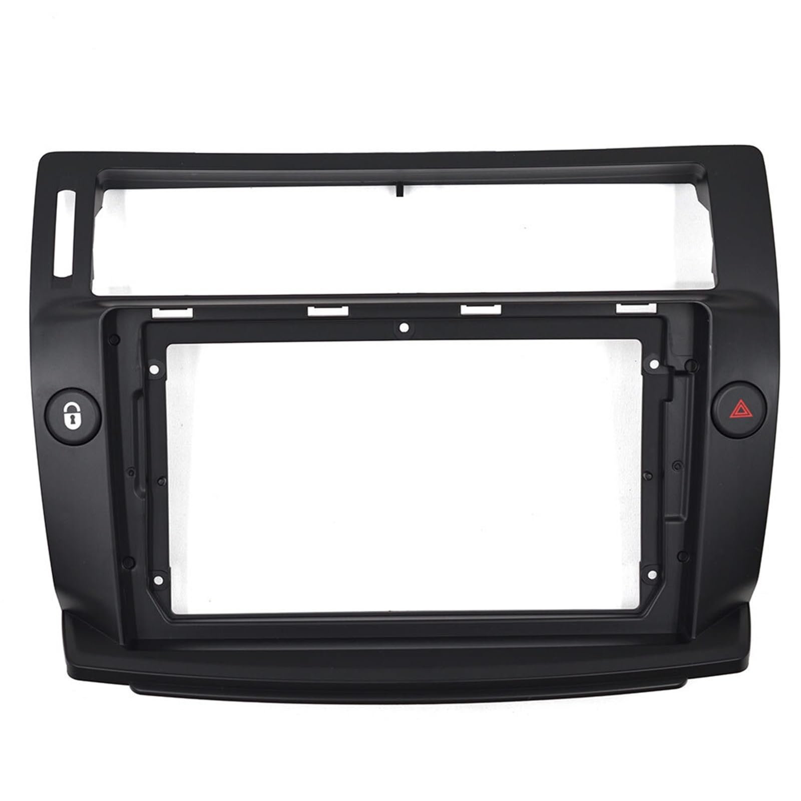 Car Radio Faceplate Frame 2 Din Autoradio Stereo Audioplatte Blendenrahmen/Passend for Citroen C4 Quatre 9 Zoll Großbild Auto Android Player Panel Armaturenbrett-Montagesatz Car Radio Frame(Black) von PGAEVG