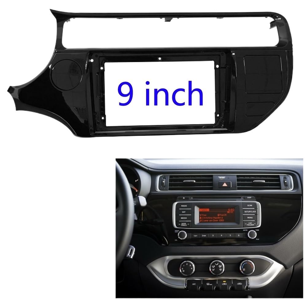 Car Radio Faceplate Frame 2Din 1Din Auto-CD-DVD-Rahmen Audio-Montageadapter Armaturenbrettverkleidung 9 Zoll/Passend for Kia Rio 2015 16 17 Doppel-Din-Radio-Player Car Radio Frame von PGAEVG