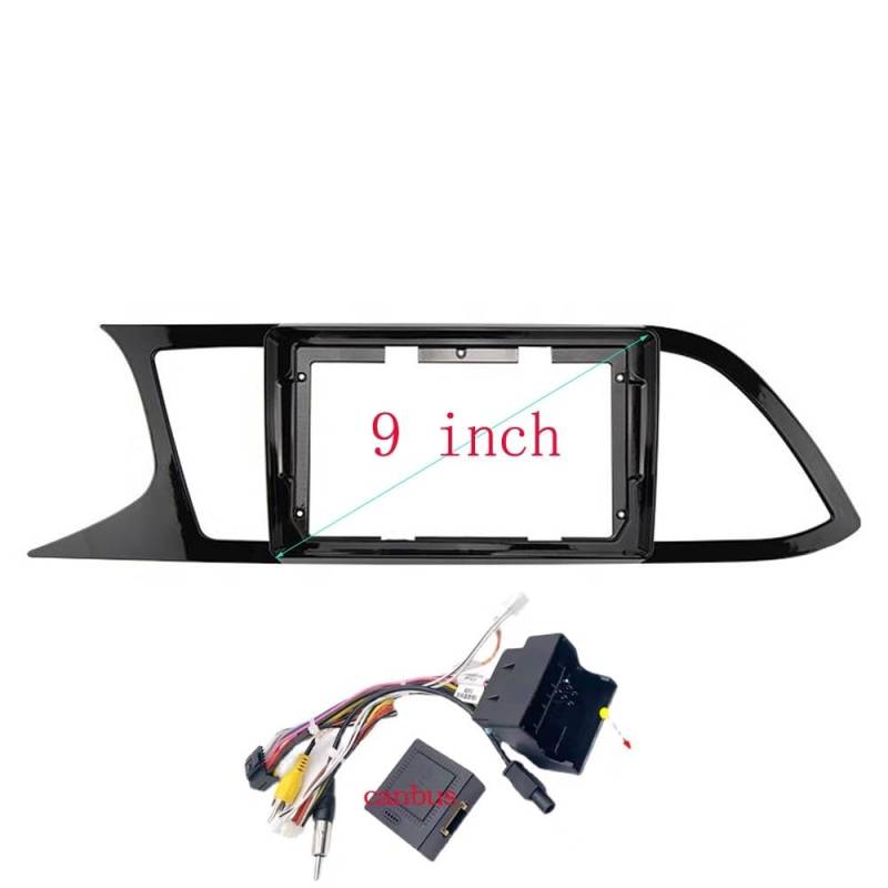 Car Radio Faceplate Frame 2Din Auto DVD nur Rahmen Audio-Montageadapter Armaturenbrettverkleidung 9 Zoll/Passend for SEAT LEON 2018 (linkes Rad) Doppel-Din-Radio-Player Car Radio Frame(Frame canbus) von PGAEVG