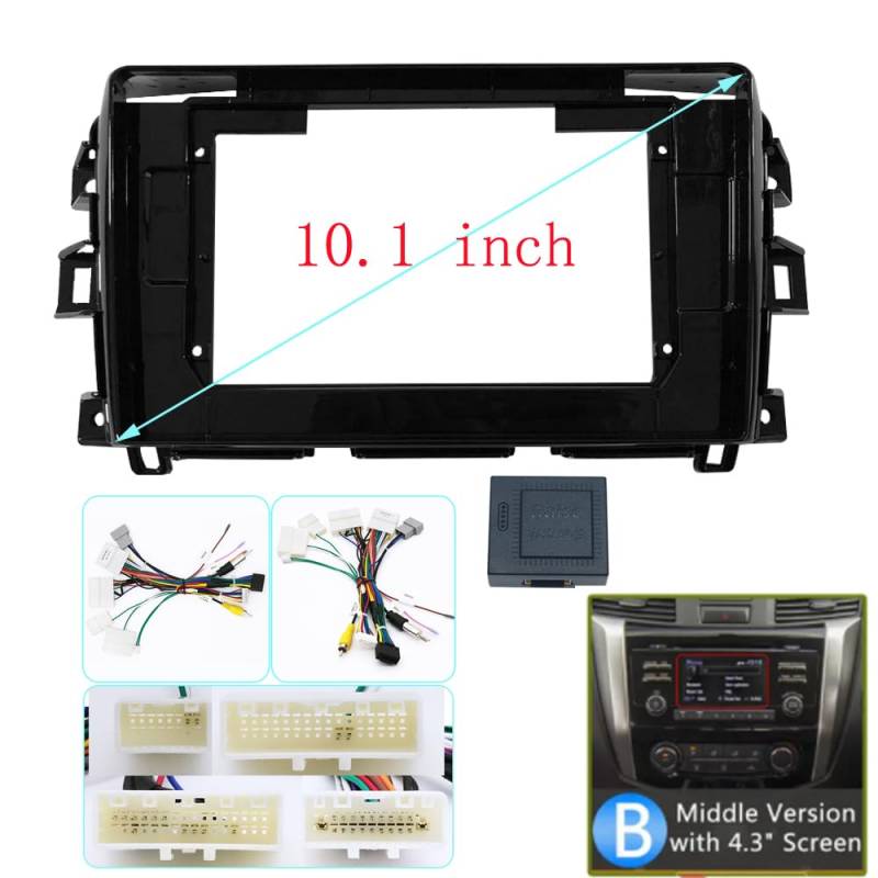 Car Radio Faceplate Frame 9/10,1 Zoll Autoradio-Blende/Passend for Nissan NP300 Navara Frontier Stereo-DVD-Player-Einbauverkleidung Head Unit Panel Audiorahmen Car Radio Frame(10.1 inch an canbus) von PGAEVG