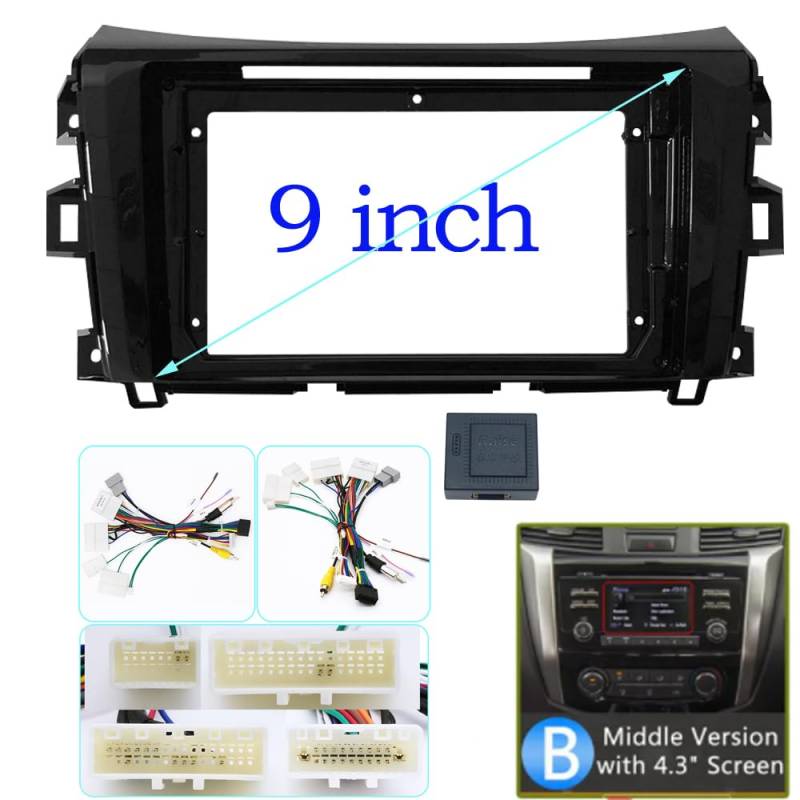 Car Radio Faceplate Frame 9/10,1 Zoll Autoradio-Blende/Passend for Nissan NP300 Navara Frontier Stereo-DVD-Player-Einbauverkleidung Head Unit Panel Audiorahmen Car Radio Frame(9 inch an canbus) von PGAEVG