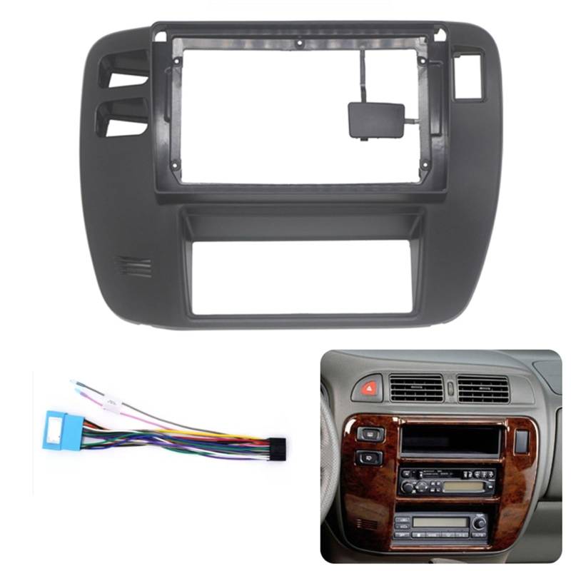 Car Radio Faceplate Frame 9" Autoradio-Blende/Passend for Nissan Patrol 1997-2005 Video-Dashboard-Player Audio 2 Din Stereo-Rahmenmontagesatz Kabeladapter Car Radio Frame(LHD) von PGAEVG