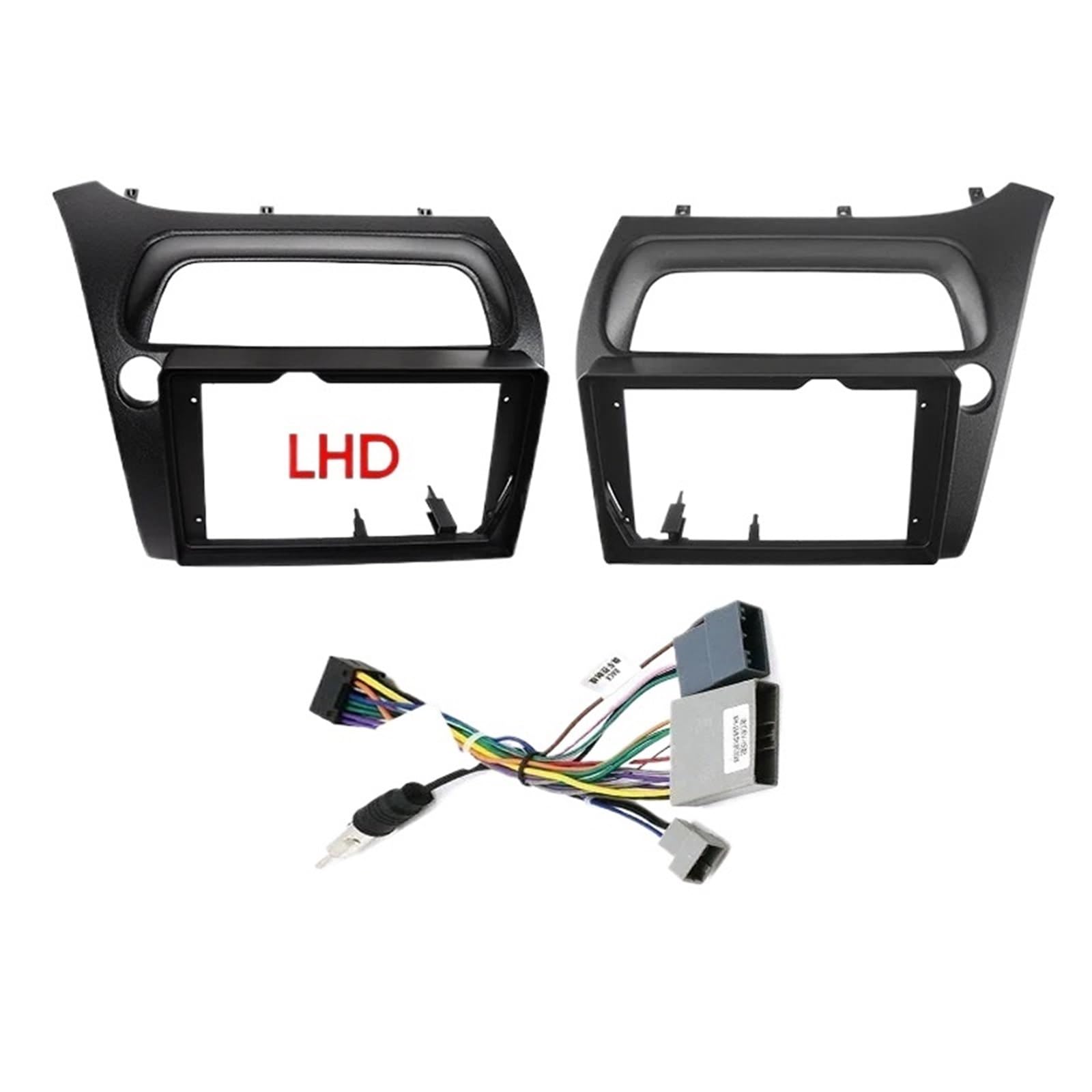 Car Radio Faceplate Frame 9 Zoll 2-Din-Auto-DVD-Audio-Stereo-Panel LHD RHD Rahmen Kabel Harnes/Fit for HONDA CIVIC 2005-2011 MP3 MP5 Video-Radio-Player Car Radio Frame von PGAEVG