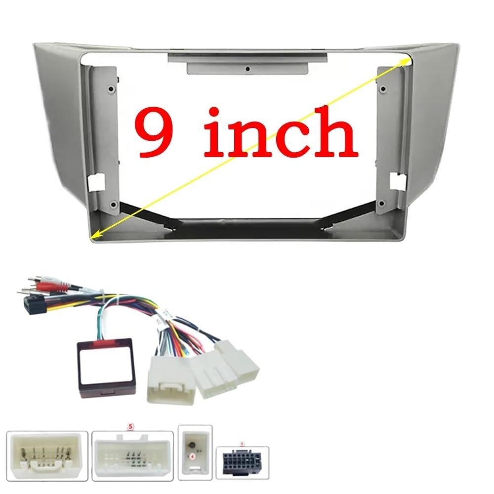 Car Radio Faceplate Frame 9 Zoll 2-Din-Auto-Videoblende/passend for Lexus RX RX300 RX330 RX350 RX400 RX450 Harrier 2003–2009 Player Audiorahmen Armaturenbrett Car Radio Frame(Frame cable canbus) von PGAEVG