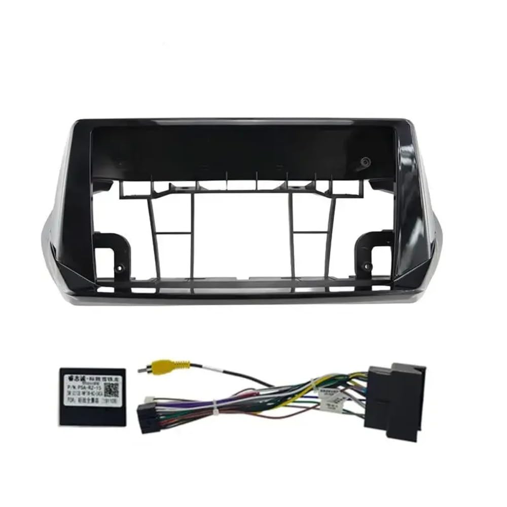 Car Radio Faceplate Frame 9-Zoll-Adapter Canbus Box Decoder Android Audio Dash Fitting Panel Autoradio DVD-Player Blenden Rahmen/Fit for Peugeot 2008 2020-2022 Car Radio Frame(Frame Cable Canbus) von PGAEVG