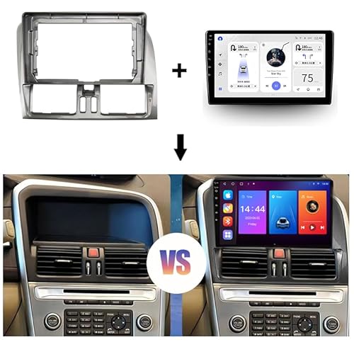 Car Radio Faceplate Frame 9-Zoll-Auto-Audiorahmen, GPS-Navigationsblende, Auto-DVD-Kunststoffrahmen, Armaturenbrettverkleidung, passend for Volvo XC60 2008–2017 Car Radio Frame(Frame cable canbus) von PGAEVG