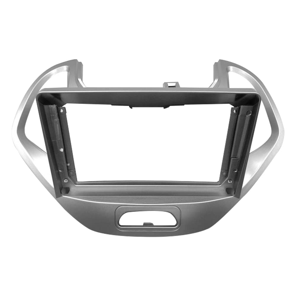 Car Radio Faceplate Frame 9-Zoll-Auto-Audiorahmen, GPS-Navigationsblende, Auto-DVD-Kunststoffrahmen, Blende/Passend for 2019 FORD FIGO ASPIRE/FREESTYLE Car Radio Frame(Frame-silver,Frame an canbus) von PGAEVG