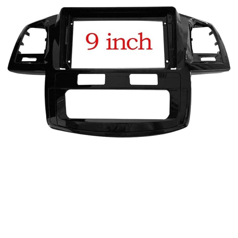 Car Radio Faceplate Frame 9-Zoll-Autoblende/passend for Toyota Fortuner Hilux 2005–2014, Doppel-Din-Blende, Armaturenbrett, Stereo, Auto-DVD-Rahmen, In-Dash-Kits Car Radio Frame(Frame-2005-06 AT) von PGAEVG