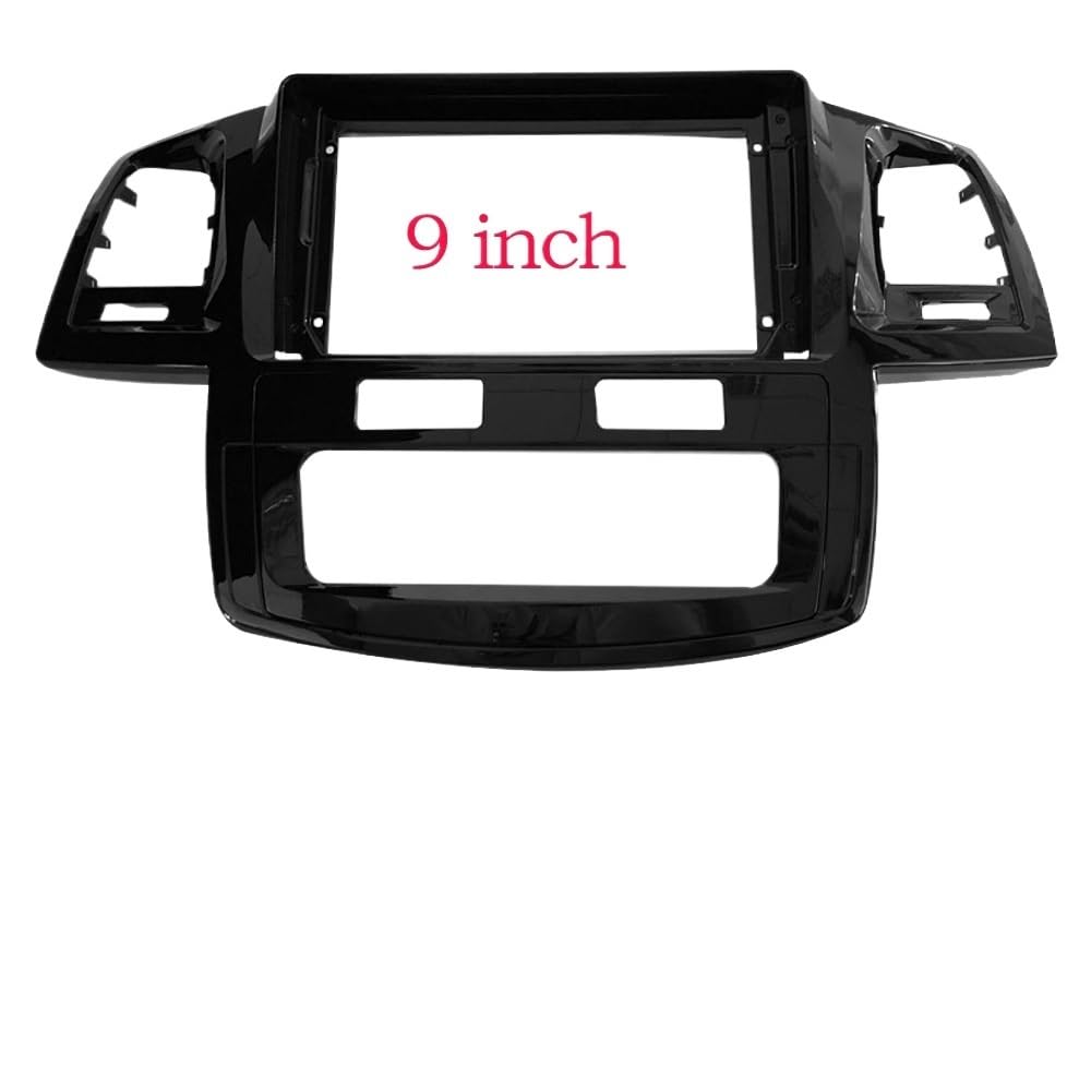 Car Radio Faceplate Frame 9-Zoll-Autoblende/passend for Toyota Fortuner Hilux 2005–2014, Doppel-Din-Blende, Armaturenbrett, Stereo, Auto-DVD-Rahmen, In-Dash-Kits Car Radio Frame(Frame-2007-14 AT) von PGAEVG