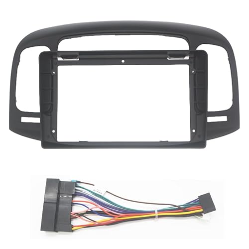 Car Radio Faceplate Frame 9-Zoll-Autoradio-Blende/Passend for Hyundai Accent 2008-2011 Auto-Stereo-Audio-Player DVD-Panel Dash Frame Kit Mittelkonsolenhalter Car Radio Frame(Black with cable,9 inch) von PGAEVG