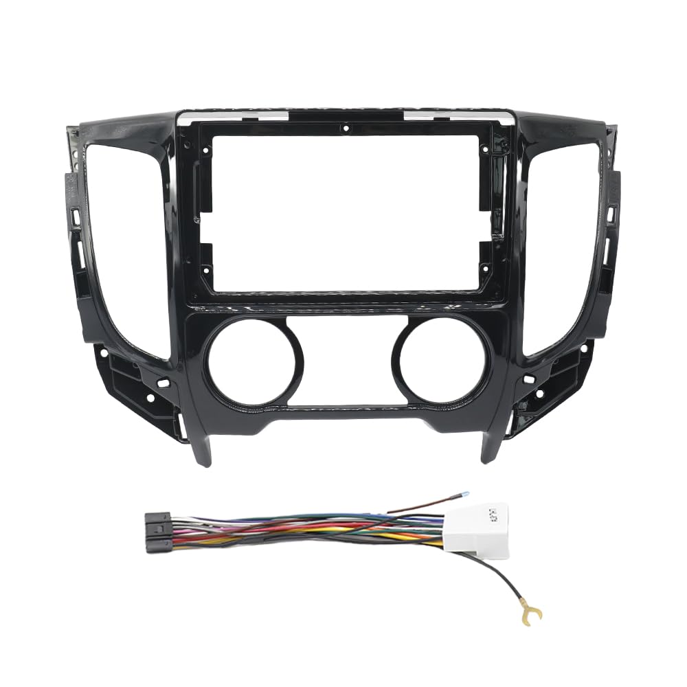 Car Radio Faceplate Frame 9-Zoll-Autorahmen-Blendenadapter/Passend for Mitsubishi Triton L200 2015-2019 Android Radio Audio Dash Fitting Panel Kit Car Radio Frame(MT Frame Cable) von PGAEVG