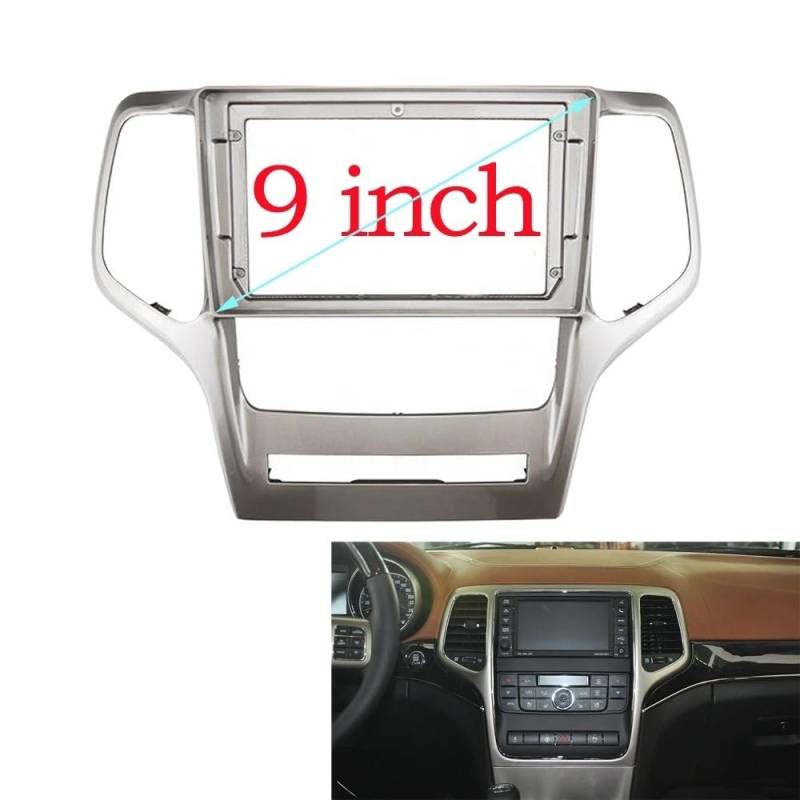 Car Radio Faceplate Frame 9 Zoll Fascia/Fit for JEEP Grand Cherokee 2008-2012 Auto Radio Stereo 2 Din Head Unit GPS MP5 Android Player Dash Board Rahmen Installieren Car Radio Frame(Frame Cable Canbus von PGAEVG