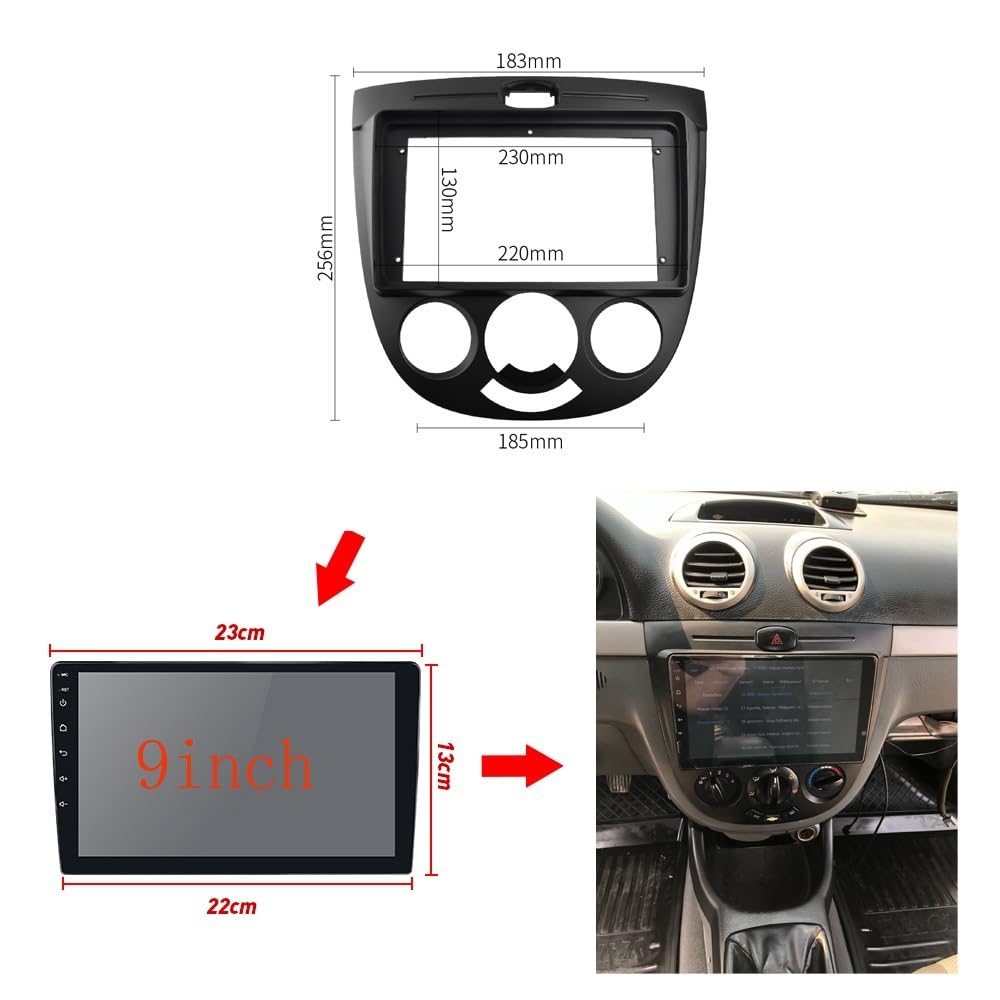 Car Radio Faceplate Frame Auto-Audio-Rahmen, GPS-Navigation, Blende, DVD, Kunststoff, passend for CHEVROLET OPTRA, BUICK EXCELLE Car Radio Frame(Auto Ac) von PGAEVG