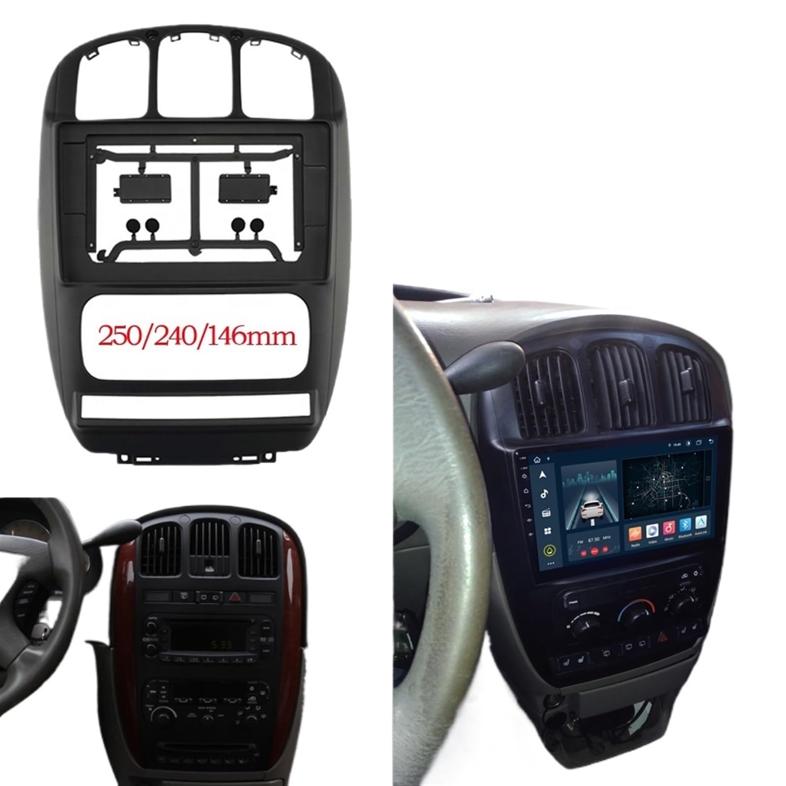 Car Radio Faceplate Frame Autoradio 10,1 Zoll großer Bildschirm Blendenrahmen-Adapter/Passend for Chrysler Grand Voyager Touring 2Din Dash Audio-Montagepanel-Rahmen-Kit Car Radio Frame von PGAEVG