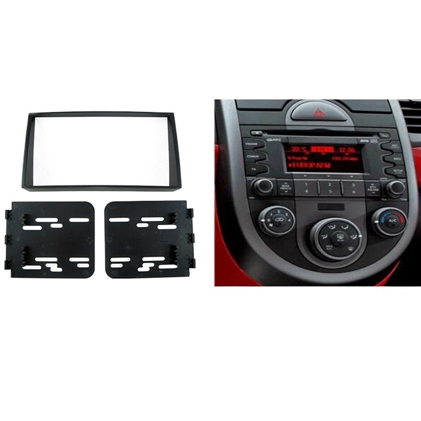 Car Radio Faceplate Frame Autoradio-Blende, Armaturenbrett-Blende, Zierrahmen, passend for Kia Soul 2008–2011 Car Radio Frame von PGAEVG