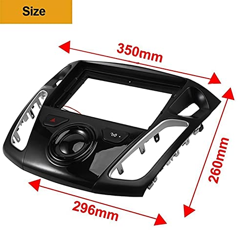 Car Radio Faceplate Frame Autoradio-Blende-Verkleidungsset, 9-Zoll-Armaturenbrett, 2-DIN-DVD-Rahmen-Installationsset, passend for Ford Focus 3 2012 2013 2014 2015 2016–2018 Car Radio Frame von PGAEVG