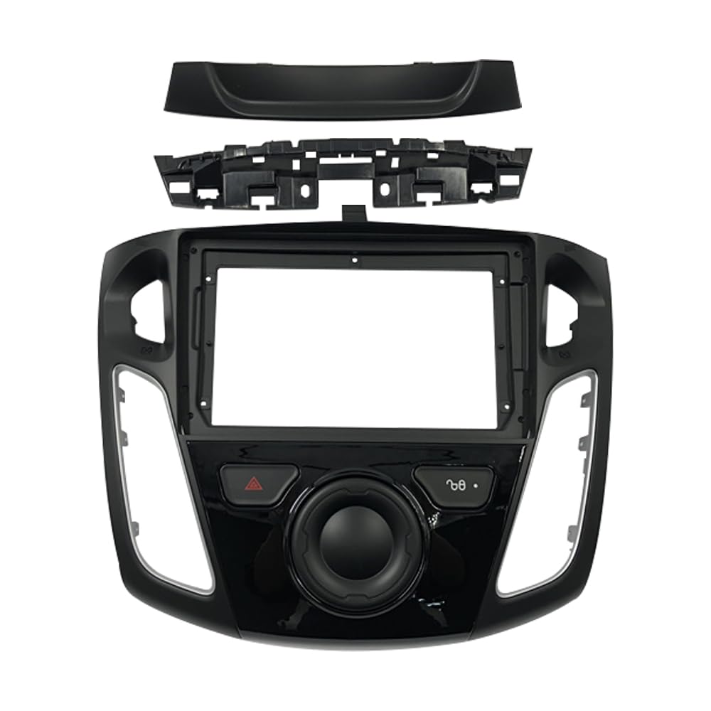 Car Radio Faceplate Frame Autoradio-Blendenrahmen/Fit for Ford Focus MK3 2011–2019, 9 Zoll 2DIN-Stereo-Panel, Kabelbaum, Stromkabel-Adapter, Canbus-Decoder Car Radio Frame(Only frame-B) von PGAEVG