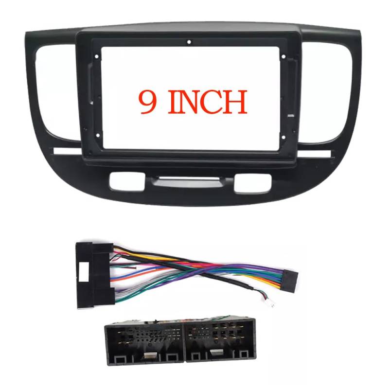 Car Radio Faceplate Frame Autorahmen/Passend for Kia Rio2 Rio 2 2005 06 07 08 09 10 2011 Armaturenbrett-Zubehör Nachrüstung Stereo 9-Zoll-Auto-Blende-Panel-Verkleidungsset Car Radio Frame(Frame-B-co von PGAEVG