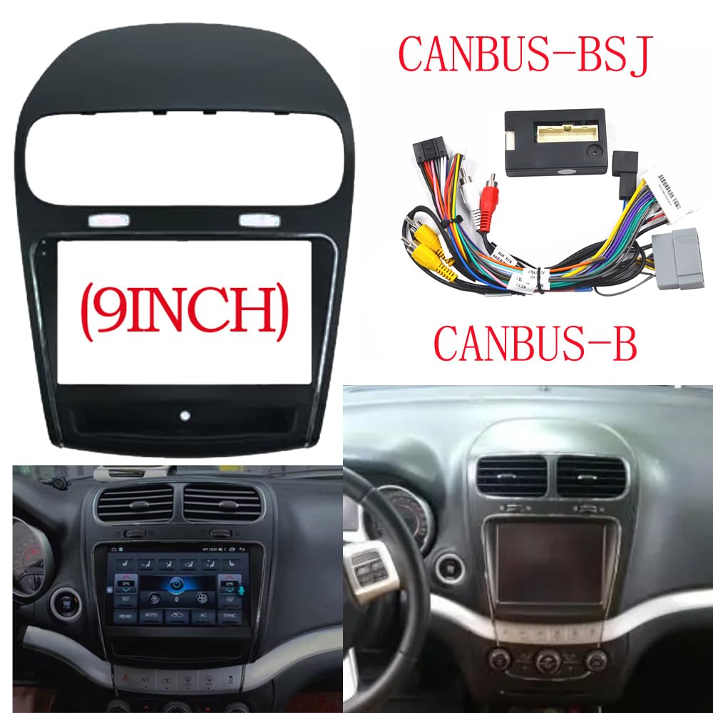 Car Radio Faceplate Frame Autorahmen Blendenadapter Canbus Box Android Raido Audio Fitting Dash Panel Kit/Passend for Dodge Journey Fiat Freemont Leap Car Radio Frame(FRAME CANBUS-B) von PGAEVG