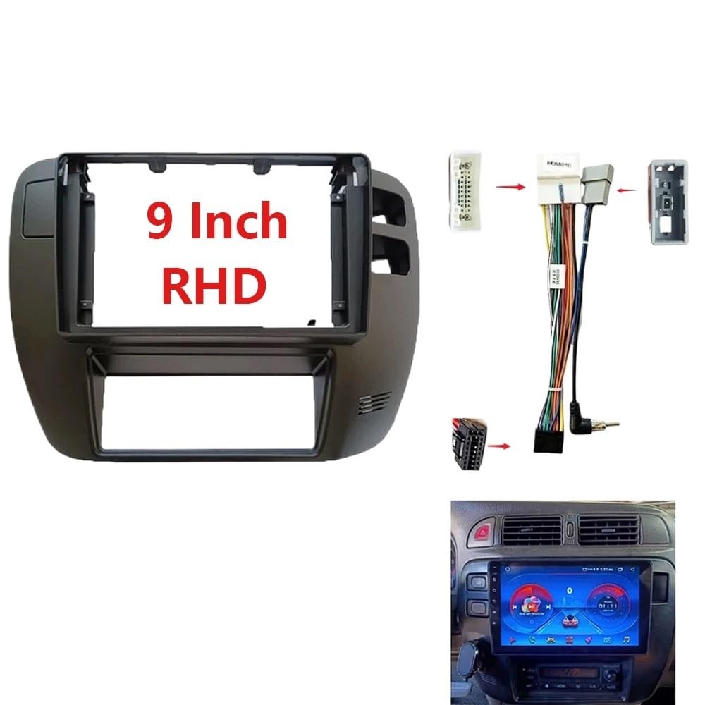 Car Radio Faceplate Frame Autorahmen-Faszienadapter, Android-Radio-Armaturenbrett-Montagesatz, passend for Nissan 1997–2004 Patrol Y61 RHD Car Radio Frame(Set) von PGAEVG