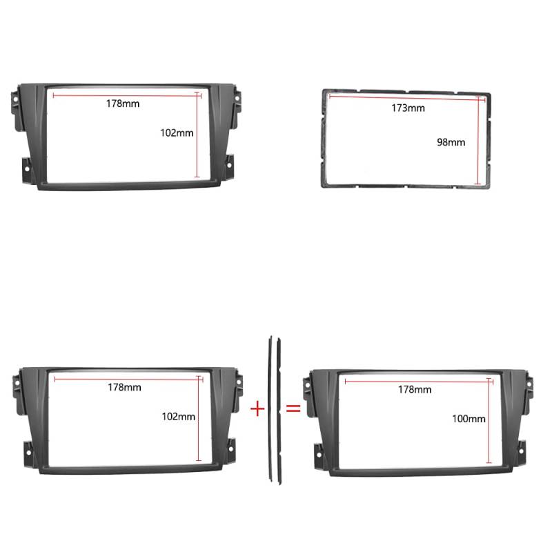 Car Radio Faceplate Frame DIN-Autoradio-Einbauplatte, passend for Toyota Caldina 2002–2007, Stereo-Einbau-Set for Armaturenbrett-CD-Blendenverkleidung Car Radio Frame(178x100mm) von PGAEVG