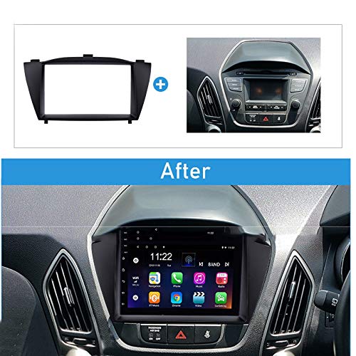 Car Radio Faceplate Frame Doppel-Din-Autoradio-Blende-Set, Einbaurahmen, DVD-Panel, Stereo-Schnittstelle, passend for HYUNDAI TUCSON IX35 2010+, 178 x 102 mm Car Radio Frame von PGAEVG