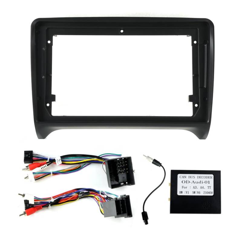 Car Radio Faceplate Frame MEKEDE Autoradio-Frontrahmen/Fit for Audi TT MK2 2006-2014 Fascia Stereo-Panel Dash Kit Umrüstung Installation Blende Kabel Canbus Car Radio Frame von PGAEVG