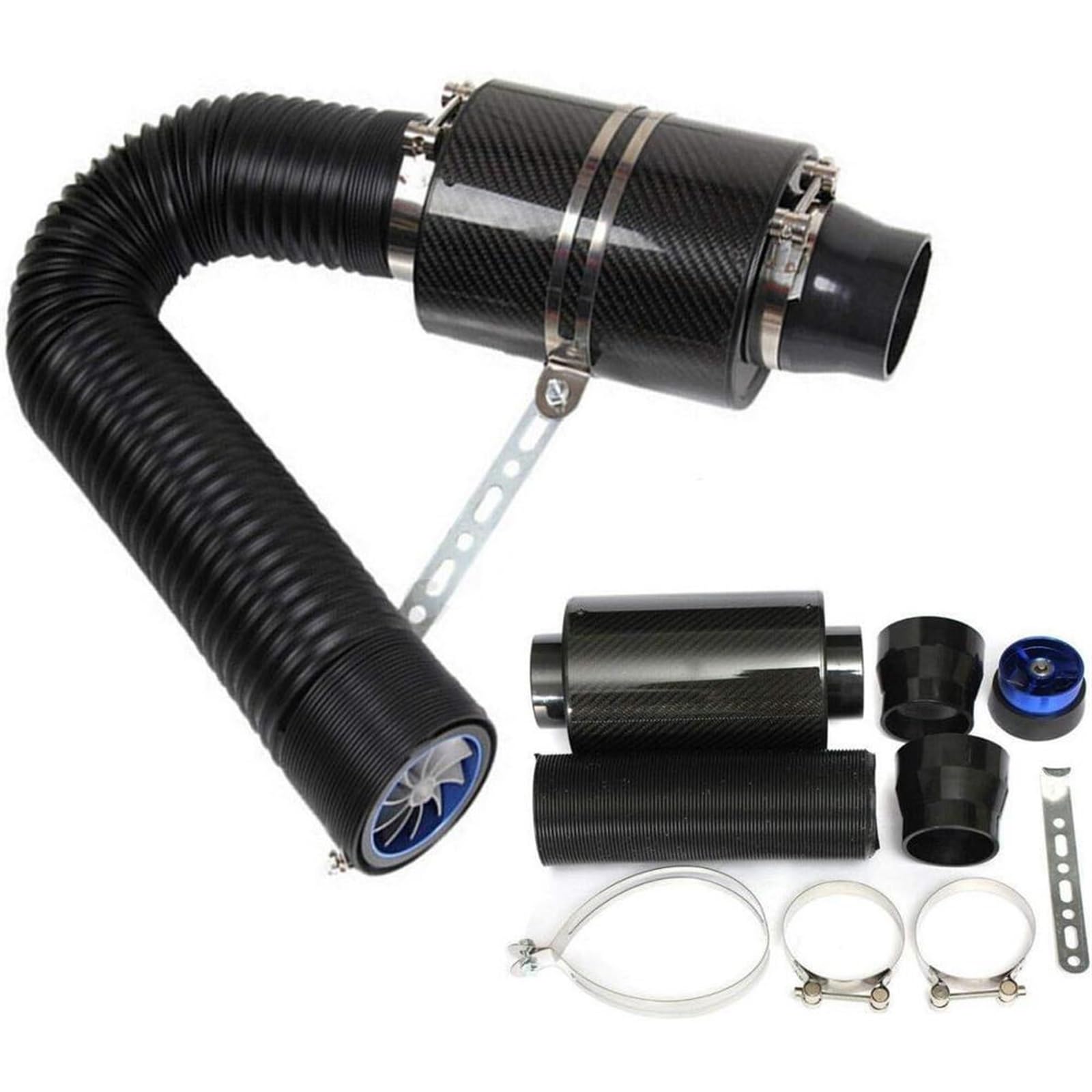 Intake Hose, Air Filter 1 Satz Auto-Kaltluftfilter mit geschlossenem Ansaugrohr-Schlauchsatz/Passend for Universalmodelle 3 Zoll schwarze 80-mm-Ansaugsysteme Ansaugschlauch, Luftfilter von PGAEVG