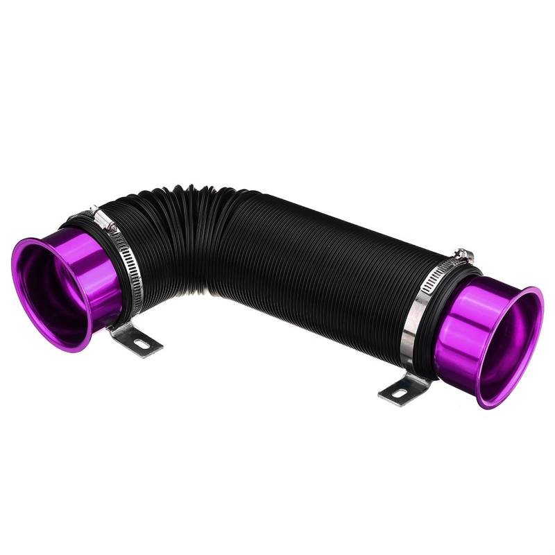 Intake Hose, Air Filter Auto-Luftfiltereinlass 76 mm 1 m Kaltrohr Flexibler Kanalzufuhrschlauchsatz mit Blasdüseneinlassklemme Rohrschlauch Luftansaugrohr Ansaugschlauch, Luftfilter(Purple) von PGAEVG