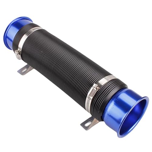 Intake Hose, Air Filter Universal 3 Zoll 76 MM Flexibler Automotor Kaltluft Turbo Ansaugschlauch Einlassführung Zuleitungsrohr Mit Anschluss und Halterung Ansaugschlauch, Luftfilter(Blue) von PGAEVG